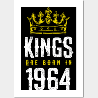 kings are born 1964 birthday quote crown king birthday party gift Posters and Art